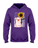 American Flag Sunflower Pig Limited Classic T-Shirt - Hoodie - Ladies Tee