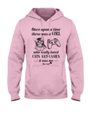 A Girl Who Really Loved Cats And Games - Hoodie - Guys V-Neck