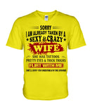 Sexy And Grazy Wife T-Shirt - Guys V-Neck - Mug