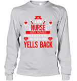 A New Nurse Get Scared, An Old Nurse Yells Back T-Shirt - Guys V-Neck - Unisex Long Sleeve