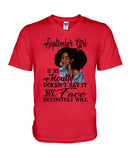 September Girl If My Mouth Doesn't Say It My Face Definitely Will Classic T-Shirt - Guys V-Neck - Unisex Long Sleeve