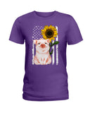 American Flag Sunflower Pig Limited Classic T-Shirt - Hoodie - Ladies Tee