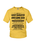 Lucky Daughter - Awesome Dad August T-Shirt - Youth Tee - Ladies Tee