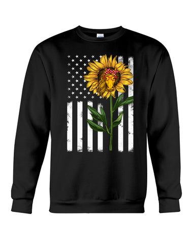 Black America Flag Sunflower Tote Bag - Sweatshirt - Ladies Flowy Tank