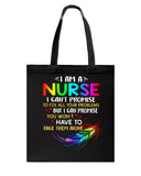 I Am A Nurse Tote Bag - Guys Tee - Basketweave Tote Bag