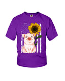 American Flag Sunflower Pig Limited Classic T-Shirt - Ladies Flowy Tank - Youth Tee