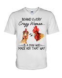 Behind A Crazy Woman Is A Man Who Made It Limited Classic T-Shirt - Guys V-Neck - Mug