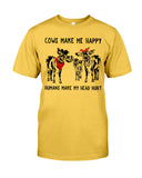 Cows Make Me Happy Tote Bag - Guys Tee - Basketweave Tote Bag