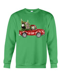 Christmas Cat And Red Car T-Shirt - Guys Tee - Sweatshirt