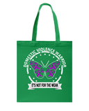 Domestic Violence Warrior Butterfly Tote Bag - Guys Tee - Basketweave Tote Bag