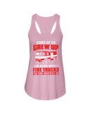 Grew Up Playing With Fire Trucks Tote Bag - Unisex Tank Top - Ladies Flowy Tank